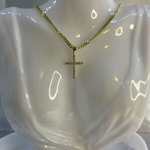 18K Gold Filled Diamond Cross